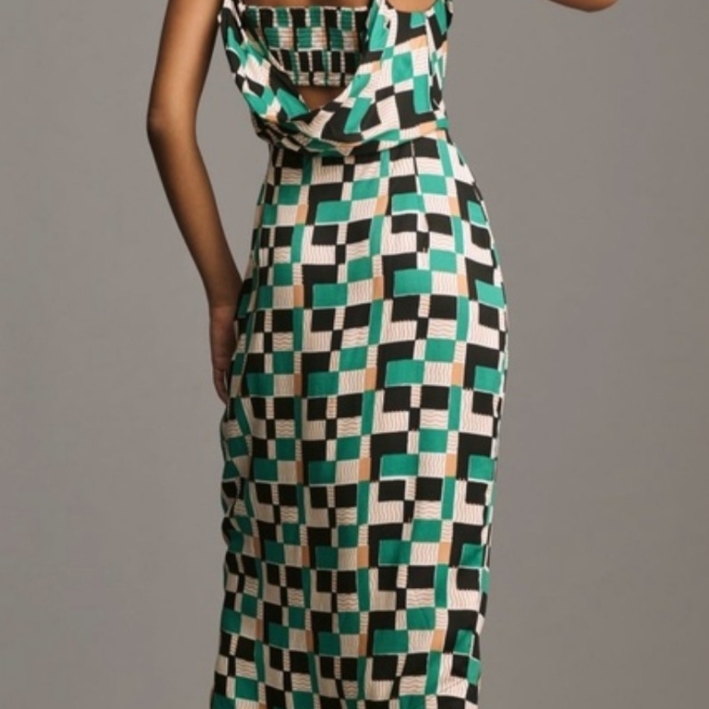 NWT - Anthropologie Asymmetrical Dress in Teal and Black - Picture 11 of 11
